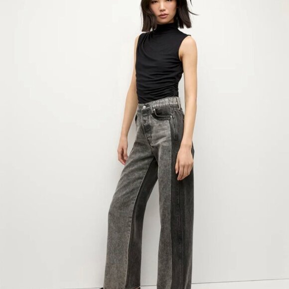 Veronica Beard Two-Tone Wide Leg Jeans, Size 27 NWOT - Picture 2 of 5